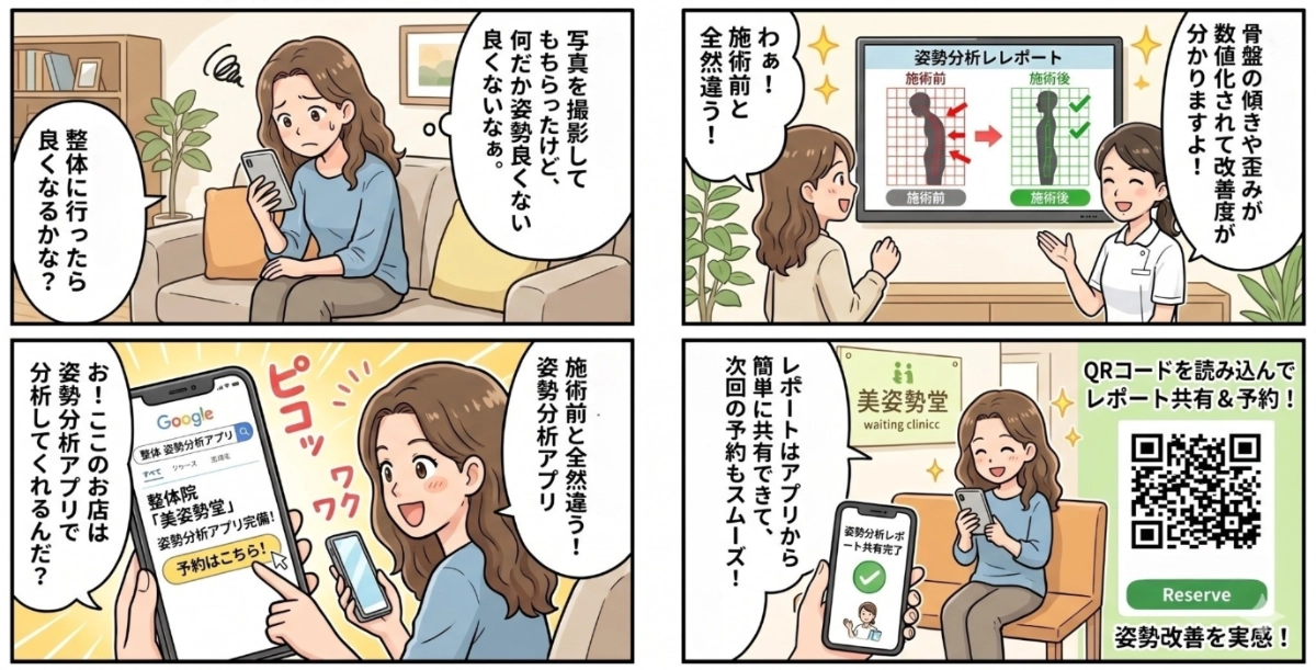 姿勢分析アプリの解析画面